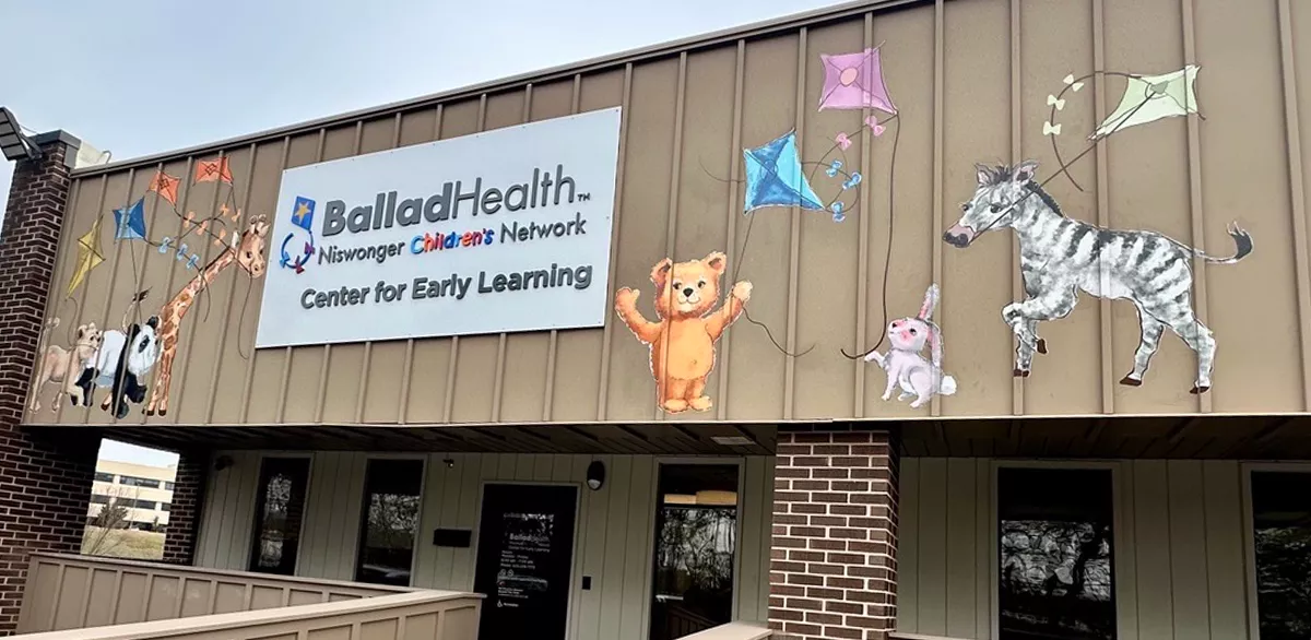 Outside front entrance Center for Early Learning Kingsport building